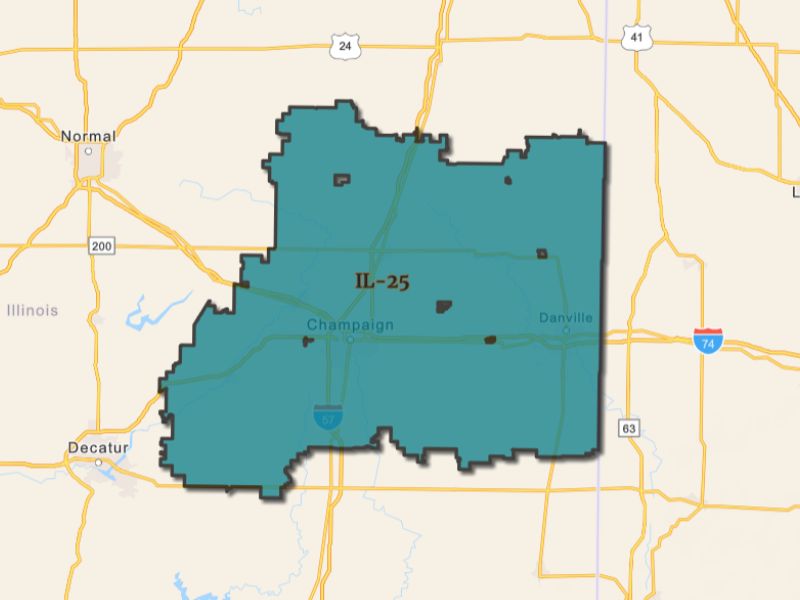  Outline of Champaign, Illinois, representing expansion opportunities