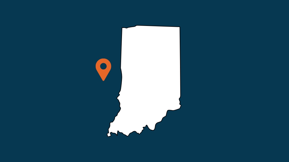 Outline of the state of Indiana