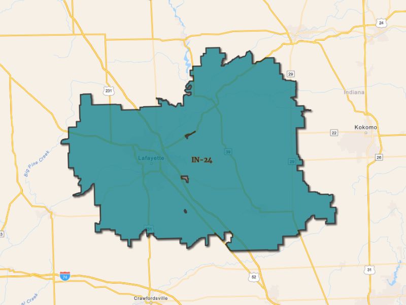  Outline of Lafayette, Indiana, representing expansion opportunities