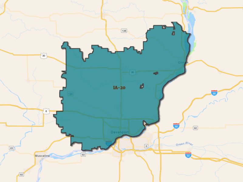  Outline of Davenport, Iowa, representing expansion opportunities