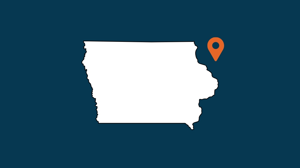 Outline of the state of Iowa