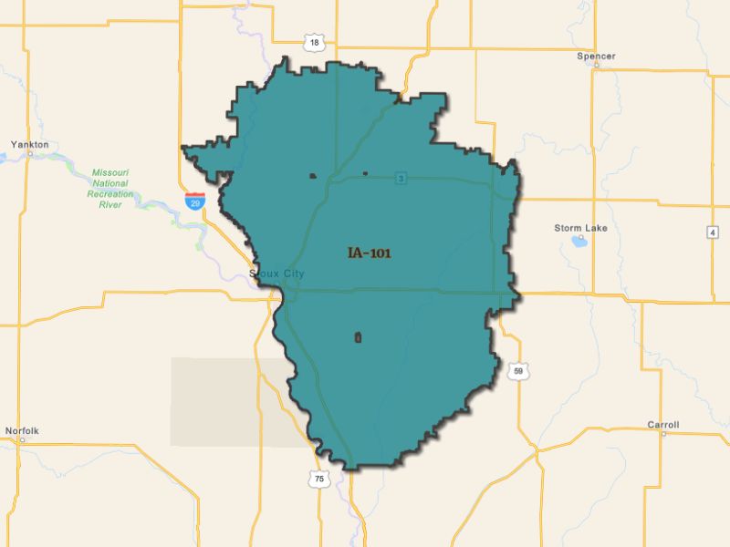  Outline of Sioux City, Iowa, representing expansion opportunities
