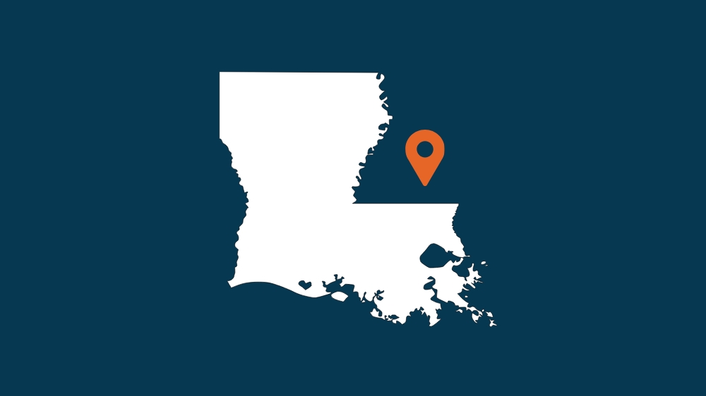 Outline of the state of Louisiana