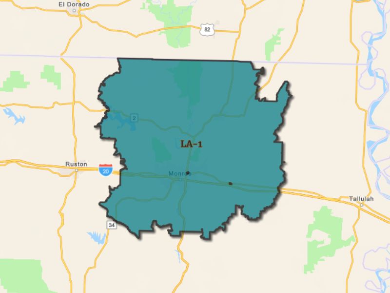  Outline of Monre, Louisiana, representing expansion opportunities