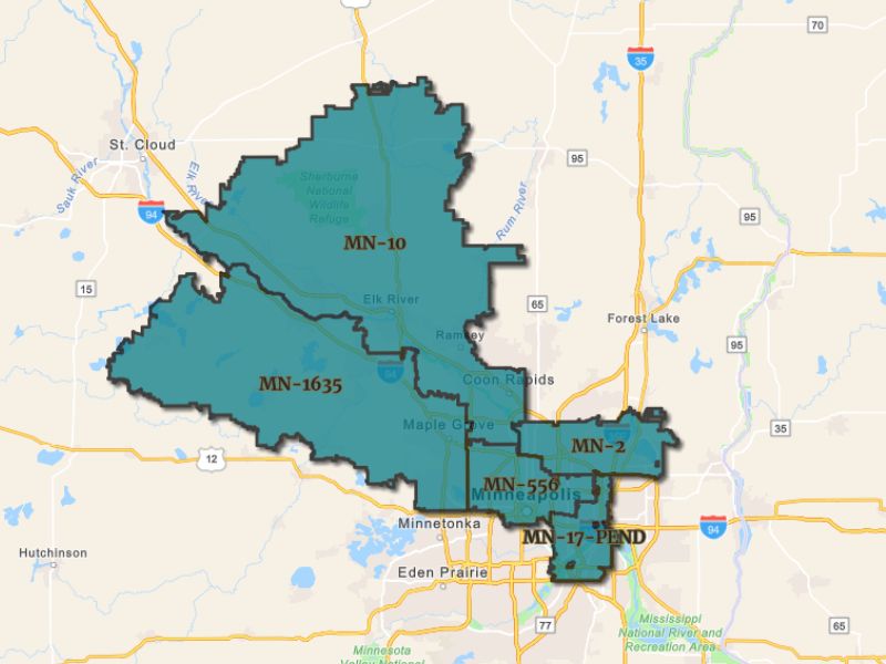 Outline of Minneapolis, Minnesota, representing expansion opportunities