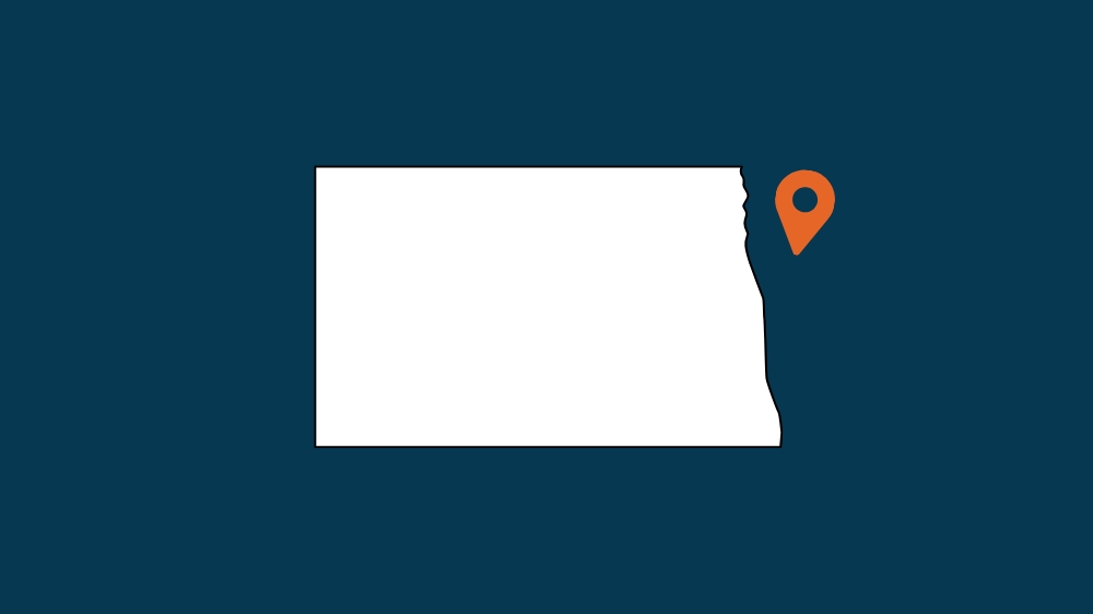 Outline of the state of North Dakota