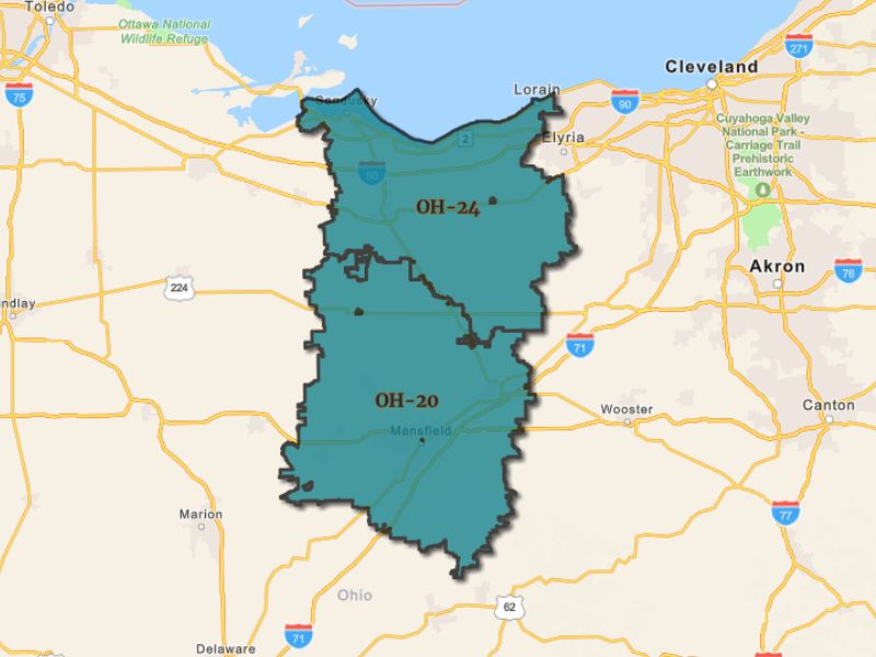  Outline of Mansfield, Ohio, representing expansion opportunities