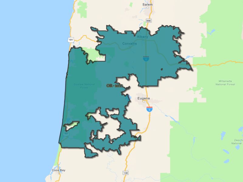 Outline of Albany, Oregon, representing expansion opportunities