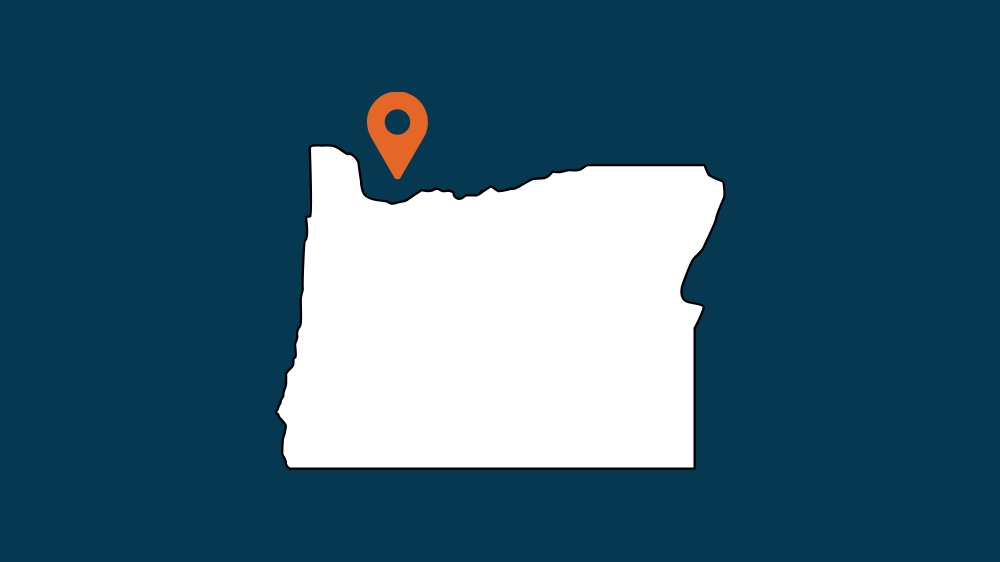 Outline of the state of Oregon