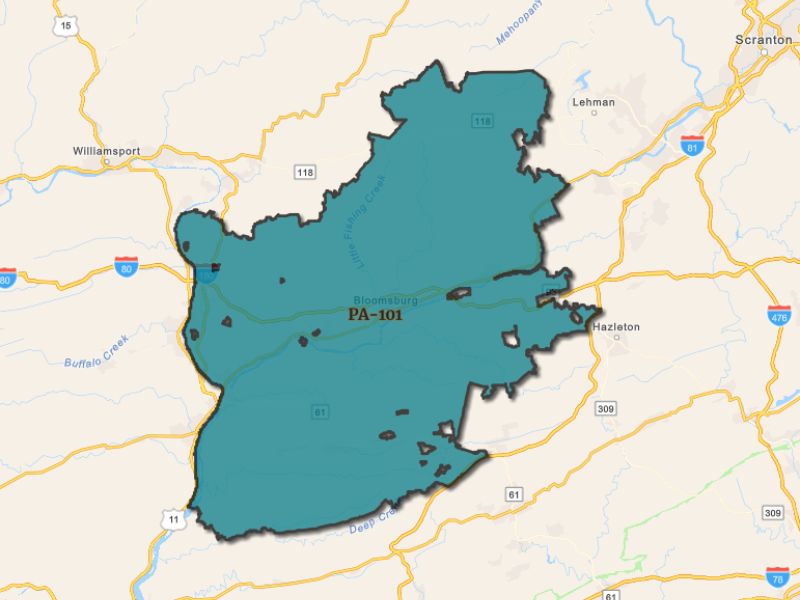  Outline of Bloomsburg, Pennsylvania, representing expansion opportunities