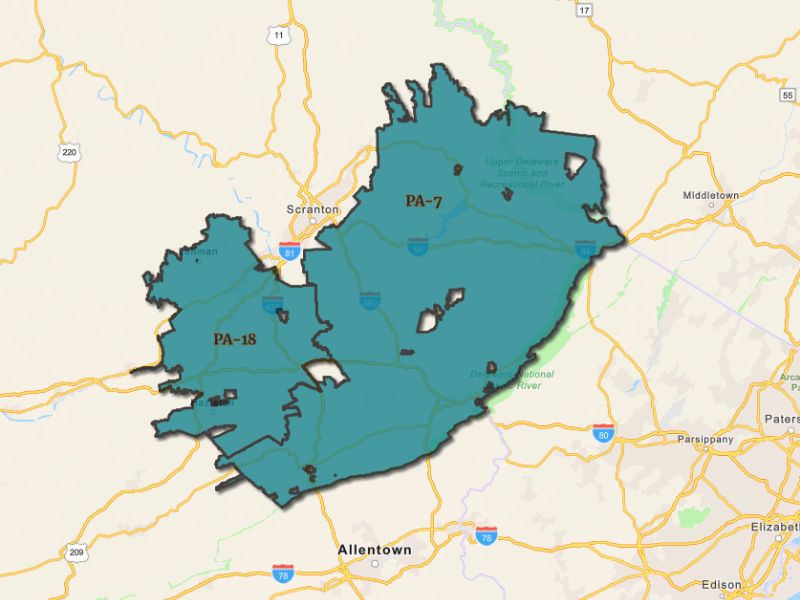  Outline of East Stroundsburg, Pennsylvania, representing expansion opportunities
