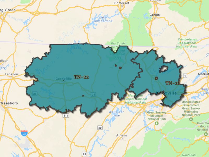  Outline of Knoxville, Tennessee, representing expansion opportunities