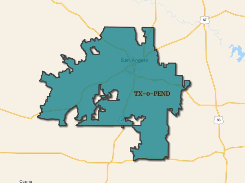  Outline of San Angelo, Texas, representing expansion opportunities