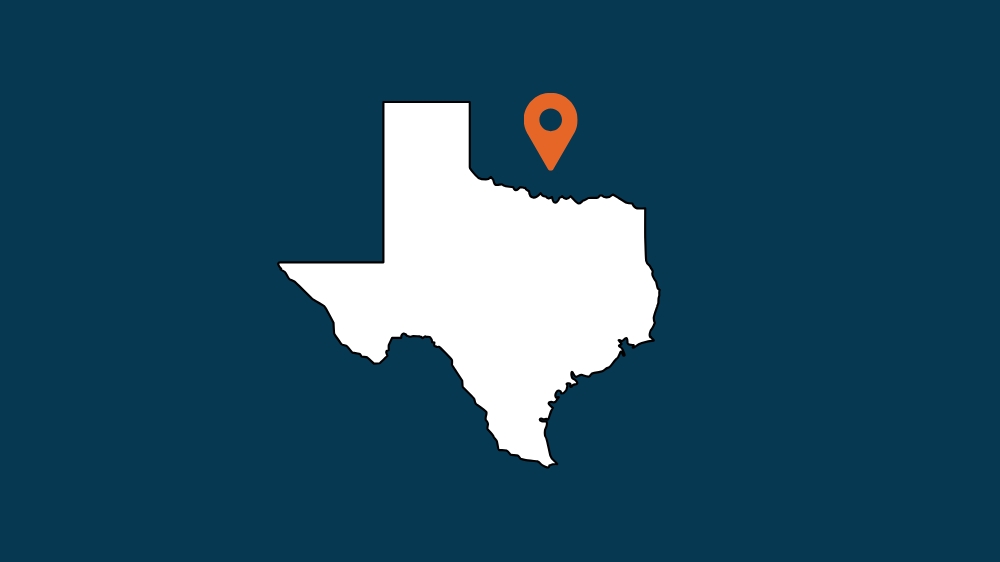 Outline of the state of Texas