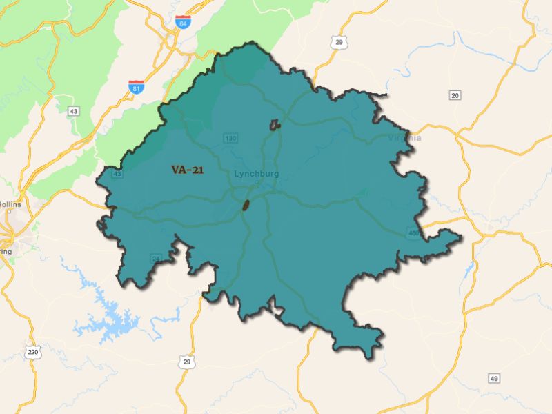  Outline of Lynchburg, Virginia, representing expansion opportunities