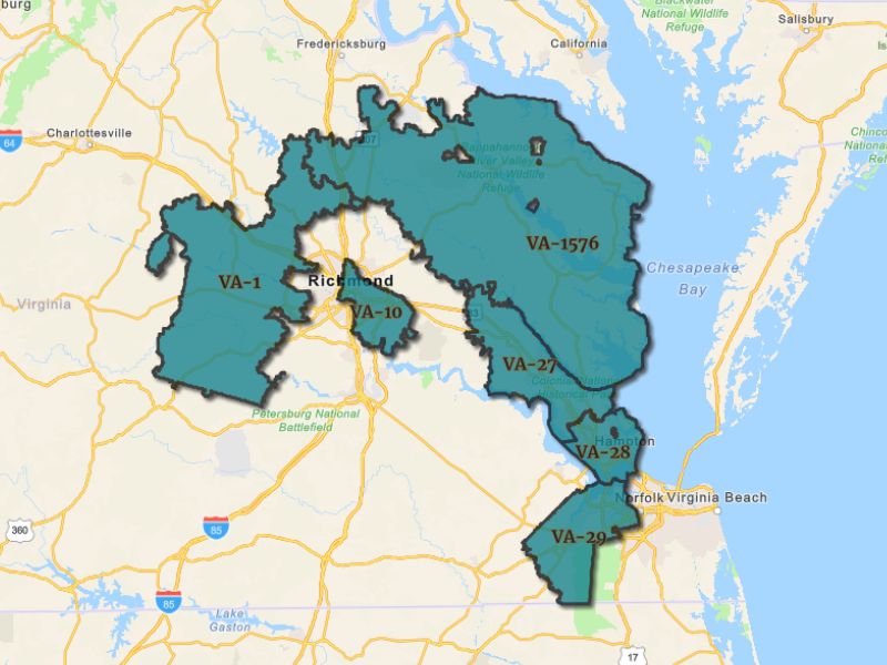  Outline of Richmond, Virginia, representing expansion opportunities