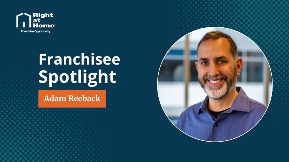 Right at Home franchise owner, Adam Reeback, smiling during an interview with 1851 Franchise