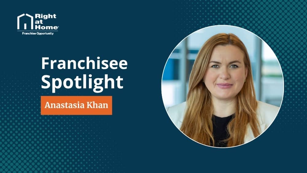 Right at Home franchise owner, Anastasia Khan, smiling during an interview with 1851 Franchise
