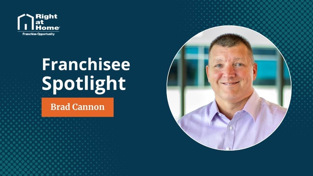 Right at Home franchise owner, Brad Cannon, smiling during an interview with 1851 Franchise