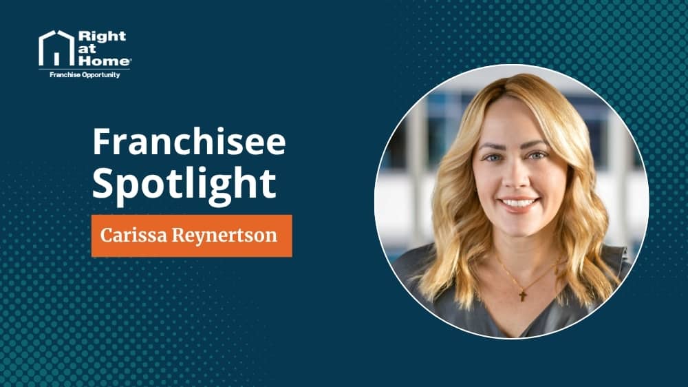 Right at Home franchise owner, Carissa Reynertson, smiling during an interview with 1851 Franchise