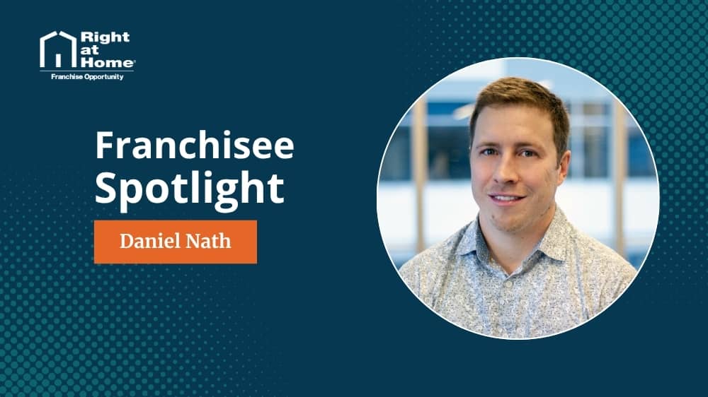 Right at Home franchise owner, Daniel Nath, smiling during an interview with 1851 Franchise