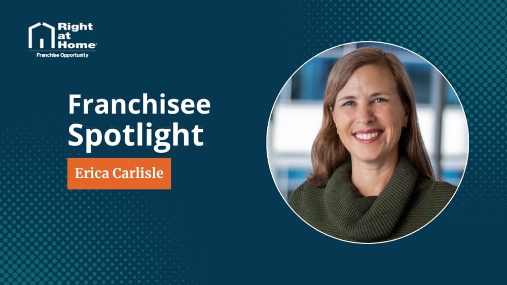 Right at Home franchise owner, Erica Carlisle, smiling during an interview with 1851 Franchise