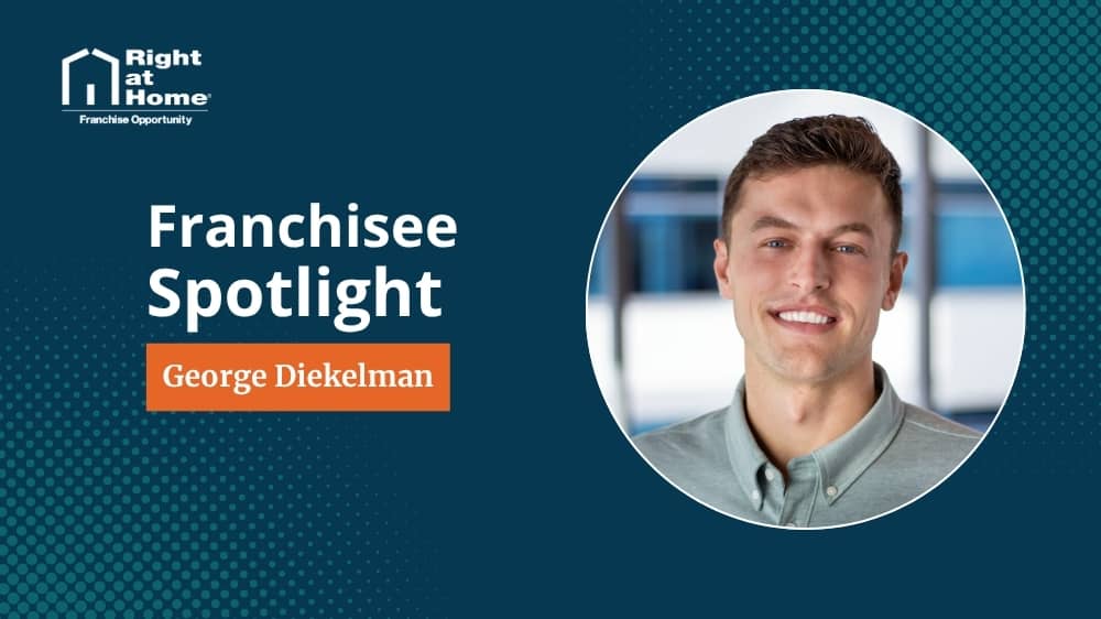 Right at Home franchise owner, George Diekelman, smiling during an interview with 1851 Franchise