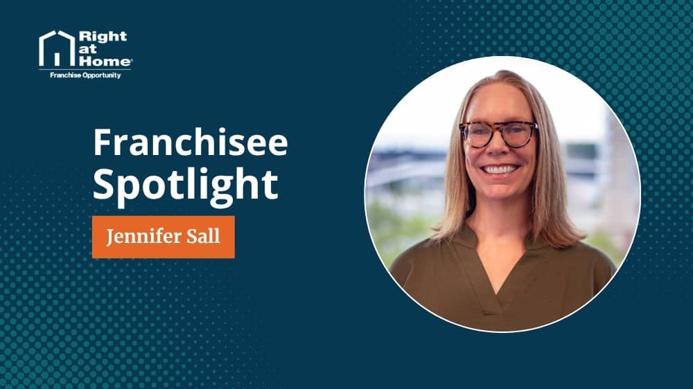 Right at Home franchise owner, Jennifer Sall, smiling during an interview with 1851 Franchise