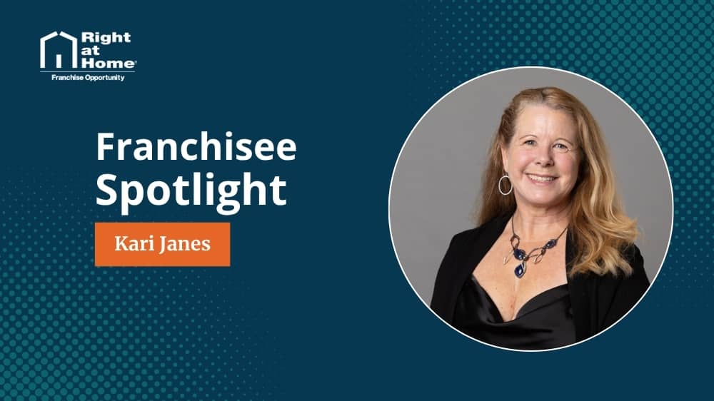 Right at Home franchise owner, Kari Janes, smiling during an interview with 1851 Franchise