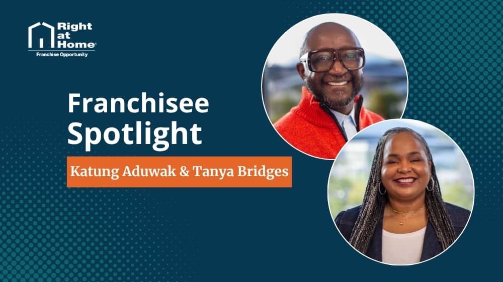 Right at Home franchise owner, Katung Aduwak, smiling during an interview with 1851 Franchise