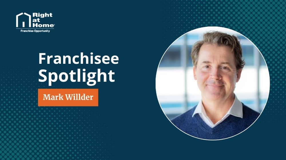 Right at Home franchise owner, Mark Willder, smiling during an interview with 1851 Franchise