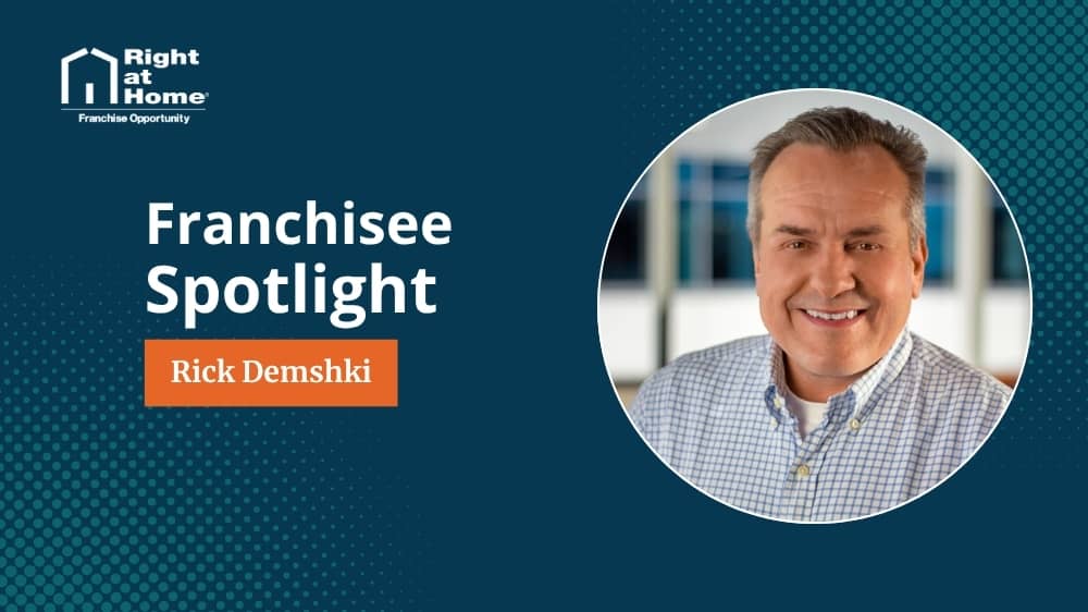 Right at Home franchise owner, Rick Demshki, smiling during an interview with 1851 Franchise