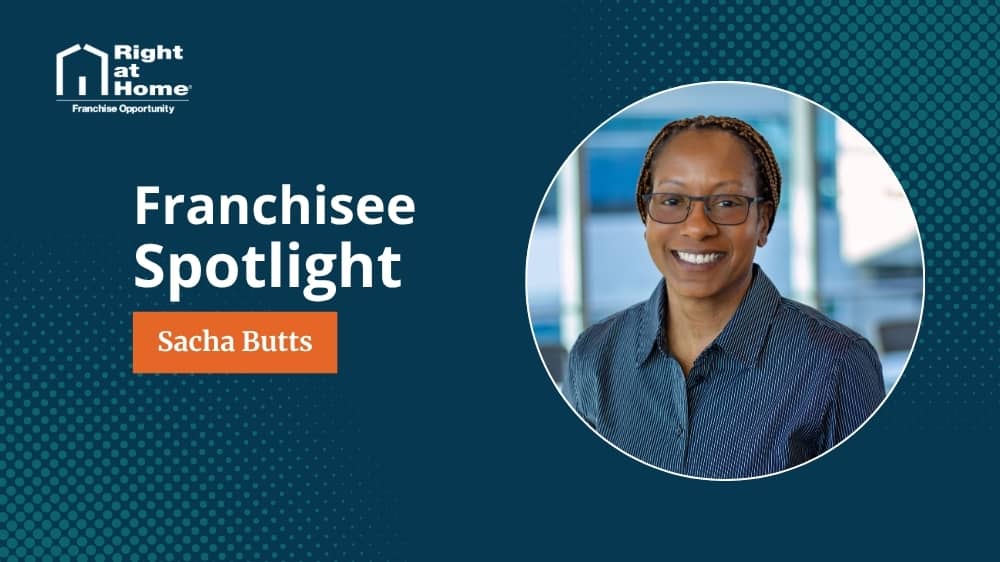 Right at Home franchise owner, Sacha Butts, smiling during an interview with 1851 Franchise
