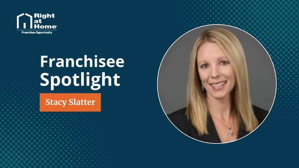 Right at Home franchise owner, Stacy Slatter, smiling during an interview with 1851 Franchise