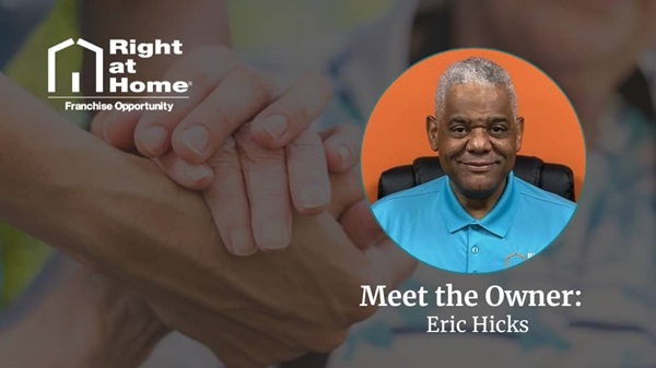 Right at Home franchise owner, Eric Hicks, smiling during an interview about his franchise journey