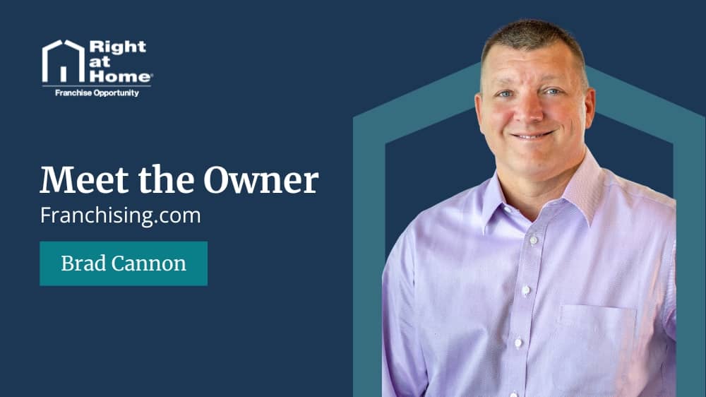 Right at Home franchise owner, Brad Cannon, smiling during an interview with Franchising.com