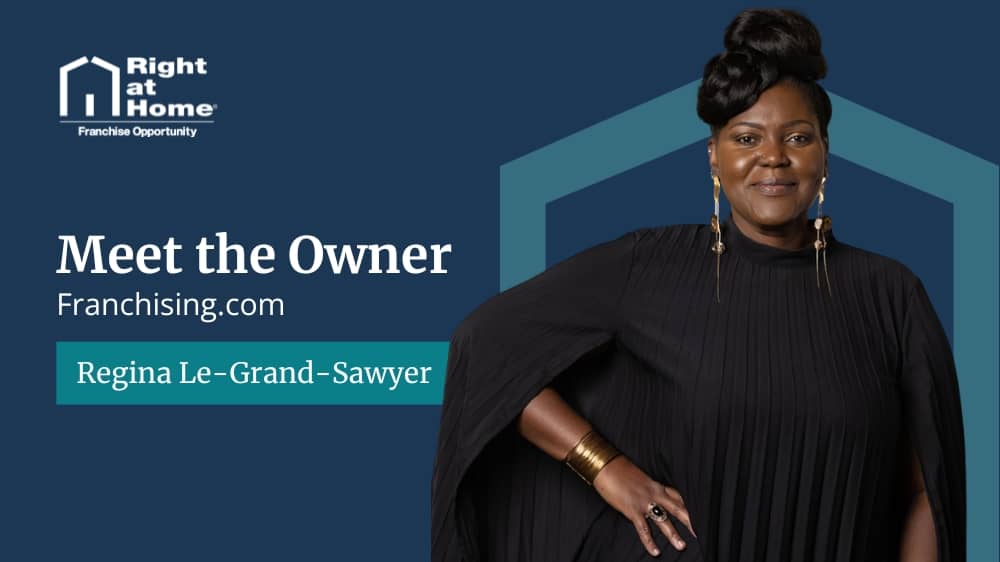 Right at Home franchise owner, Regina Le-Grand-Sawyer, smiling during an interview with Franchising.com