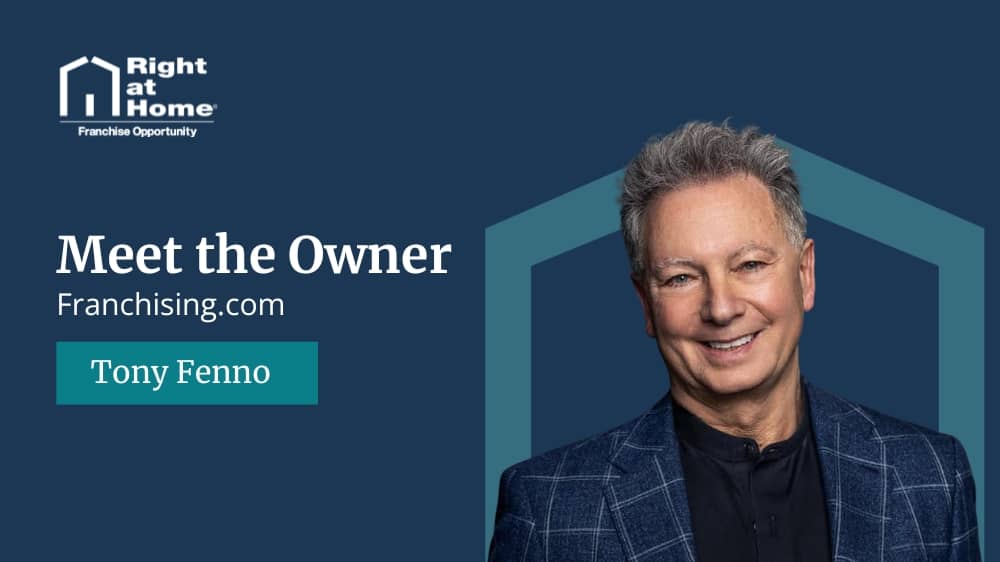 Right at Home franchise owner, Tony Fenno, smiling during an interview with Franchising.com