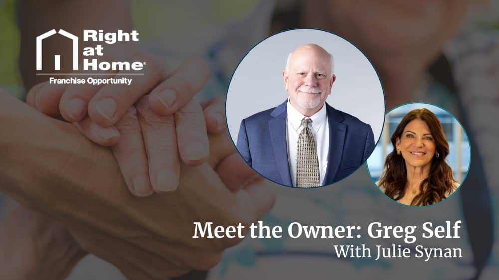 Right at Home Franchisee, Greg Self, smiling at a camera, preparing to talk about his experience with Right at Home