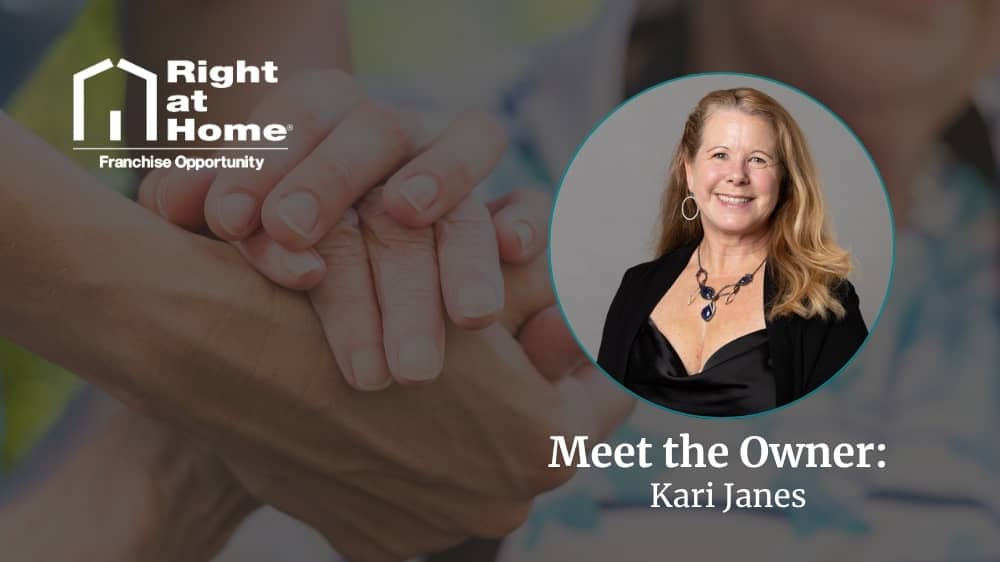 Right at Home franchise owner, Kari Janes, smiling during an interview about her franchise journey