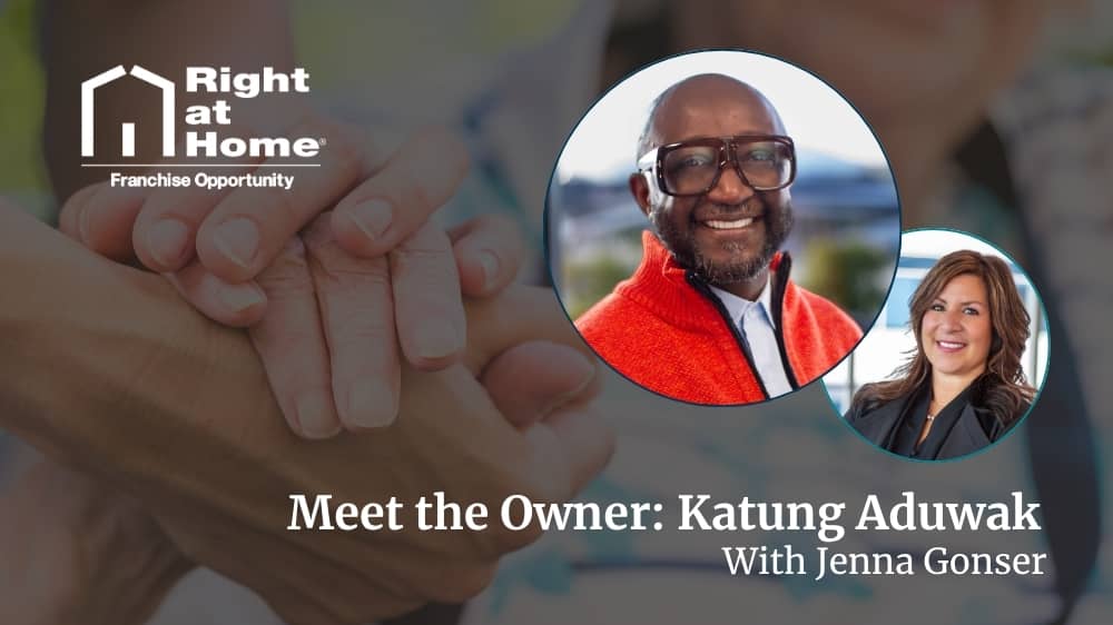 Right at Home Franchisee Katung Aduwak smiling at the camera in a professional headshot