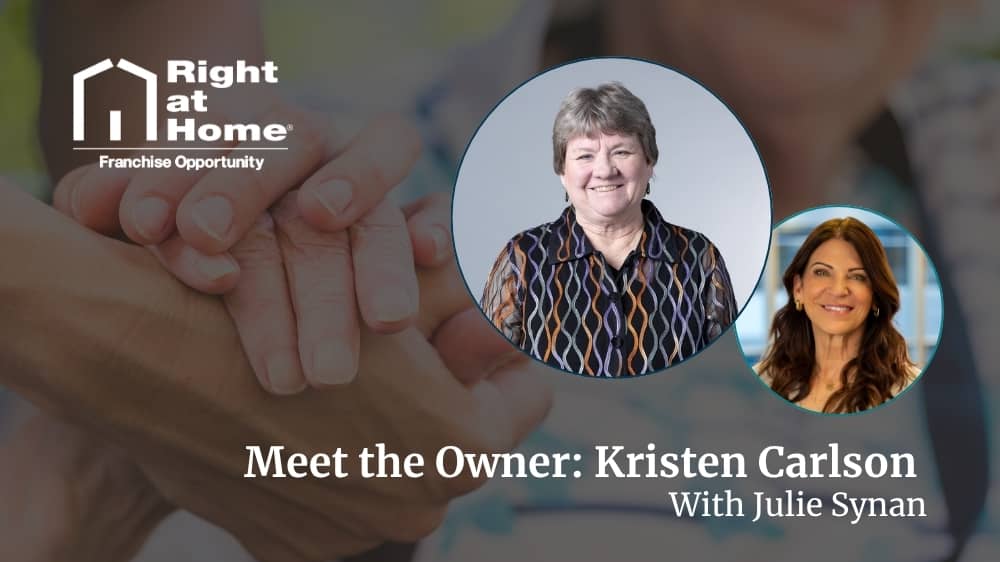 Franchisee Kristen Carlson smiling at the camera with text that says "Meet the Owner" appearing next to her