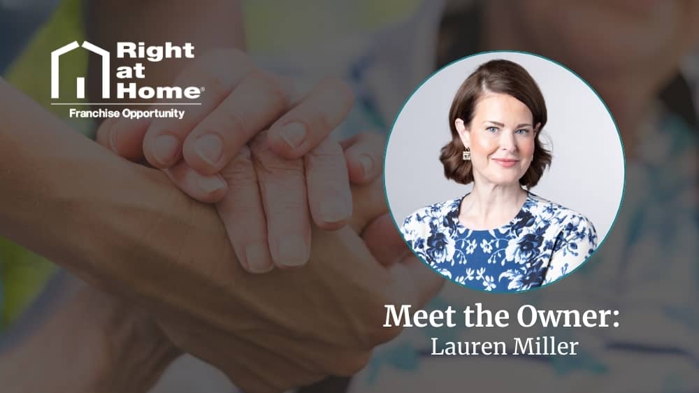 Right at Home franchise owner, Lauren Miller, smiling during an interview about her franchise journey