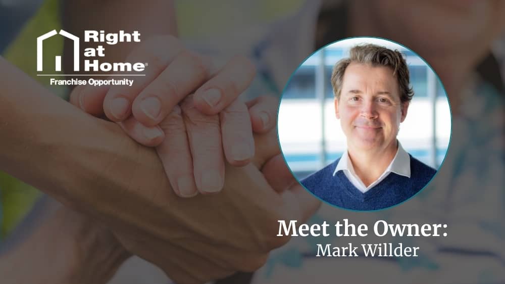 Right at Home franchise owner, Mark Willder, smiling during an interview about his franchise journey