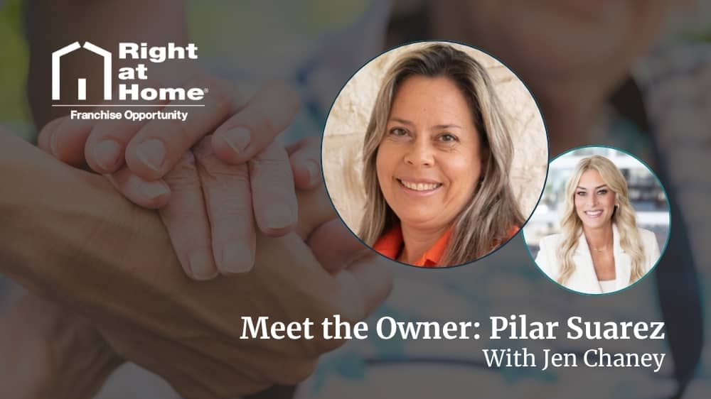 Right at Home franchise owner, Pilar Suarez, smiling during an interview with VP of Franchise Development, Jen Chaney