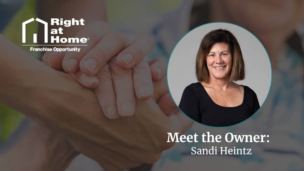 Right at Home franchise owner, Sandi Heintz, smiling during an interview about her franchise journey