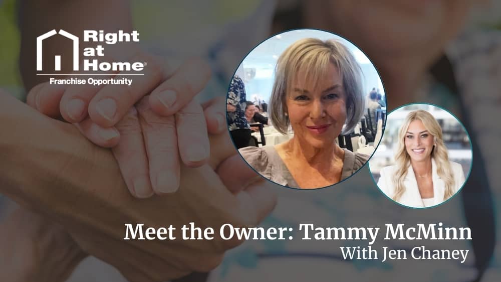 Right at Home franchise owner, Tammy McMinn, smiling during an interview with VP of Franchise Development, Jen Chaney