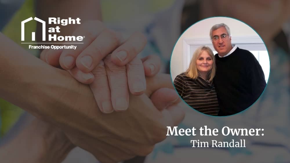 Right at Home franchise owner, Tim Randall, smiling during an interview about his franchise journey