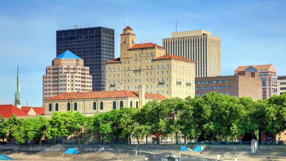 City buildings and skyscrapers in Dayton, Ohio