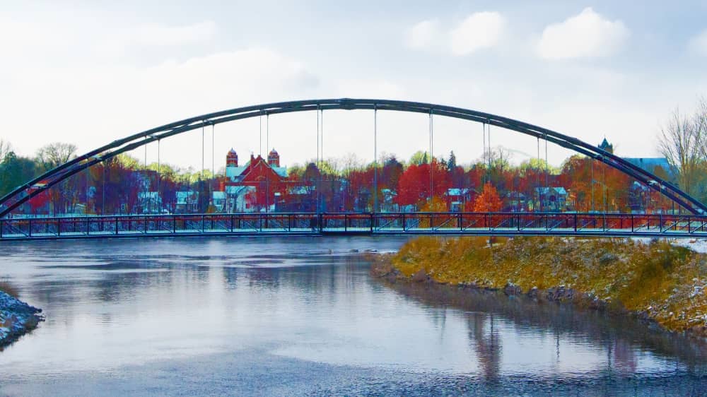Bridge over a river in Eau Claire, Wisconsin